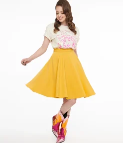 1950s Mustard Swing Skirt