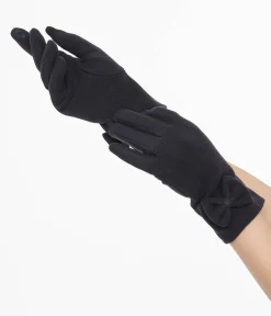 1950s Navy Bow Gloves