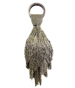 1920s Pewter Beaded Fringe Wristlet
