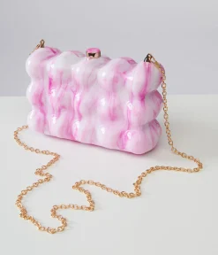 1970s Pink & White Bubble Acrylic Handbag