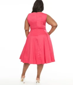 1950s Pink Cotton Swing Dress