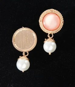 1920s Pink Pearl Art Deco Earrings