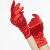 1950s Red Satin Wrist Length Gloves