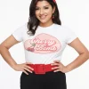 1950s White & Red Cherry Bomb Fitted Graphic Tee