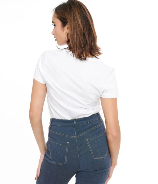 1950s White Kiss Me Eternally Fitted Graphic Tee