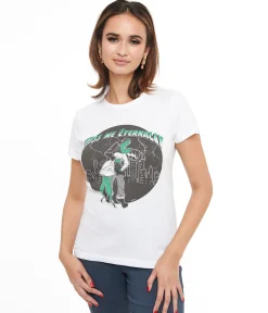 1950s White Kiss Me Eternally Fitted Graphic Tee
