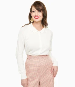1950s White Trudy Cardigan