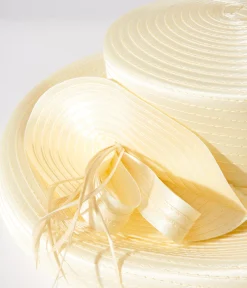 1950s Yellow Satin Ribbon Hat