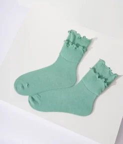 Sea Green Frill Crew Socks