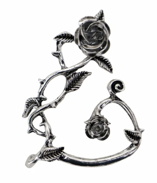 Silver Rose Thorn Ear Cuff
