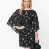 Smak Parlour Black & Silver Snowflake Social Climber Caftan