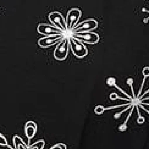 Smak Parlour Black & Silver Snowflake Social Climber Caftan