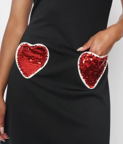 Smak Parlour Black & White Sequin Heart Haute Gossip Mini Dress