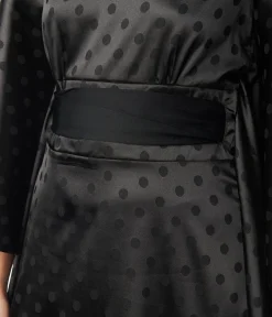 Smak Parlour Black Damask Dot Social Climber Caftan