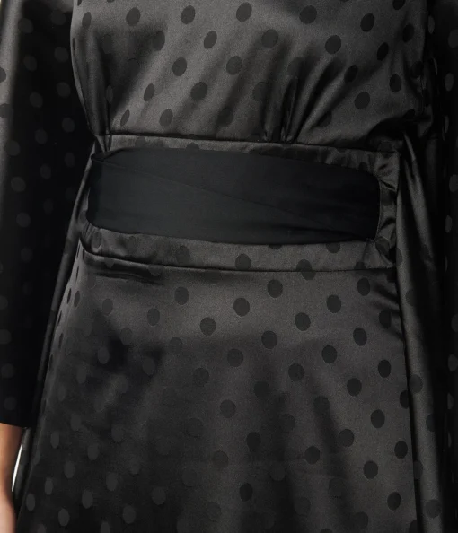 Smak Parlour Black Damask Dot Social Climber Caftan