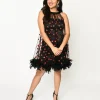 Smak Parlour Black Mesh & Glitter Hearts Organza Dress