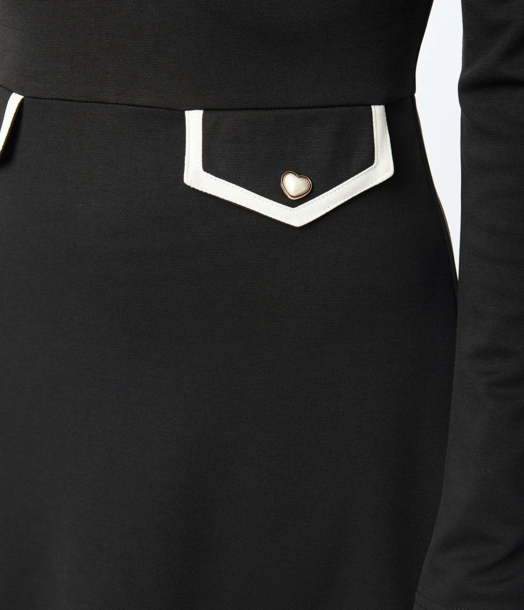 Smak Parlour Black Mock Turtleneck Fit & Flare Dress