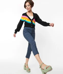 Smak Parlour Denim Bengaline & Rainbow Pocket Pintuck Capris