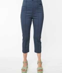 Smak Parlour Denim Bengaline & Rainbow Pocket Pintuck Capris