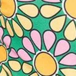 Smak Parlour Green & Pink Mod Daisy Belted Romper