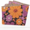 Smak Parlour Groovy Pumpkin Floral Fringe Blanket