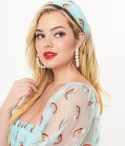 Smak Parlour Light Blue Glitter Rainbow Hair Scarf