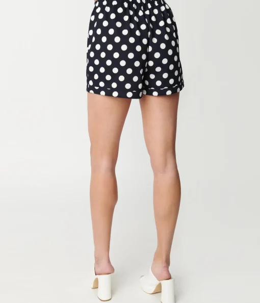 Smak Parlour Navy & White Dot Callie Shorts