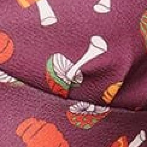 Smak Parlour Purple Pumpkin & Mushrooms Feelin Groovy Crop Top