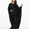 Smak Parlour 1970s Black & Multicolor Sequin Batwing Caftan