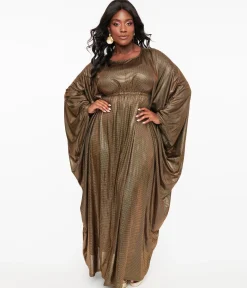Smak Parlour 1970s Metallic Gold Batwing Caftan