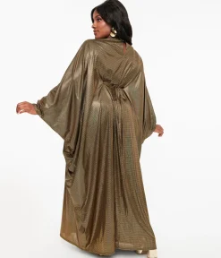 Smak Parlour 1970s Metallic Gold Batwing Caftan
