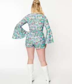 Smak Parlour Teal Groovy Mushrooms Shorts