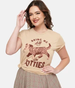Tan Bring Me All The Kitties Graphic Tee