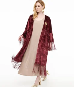 The Golden Girls x Unique Vintage Burgundy Velvet Blanche Kimono