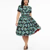 The Golden Girls x Unique Vintage Black & Blue The Golden Girls Print Swing Dress