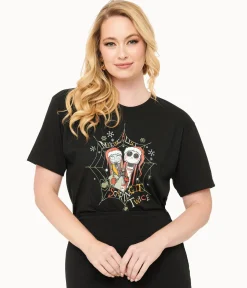Tim Burton's The Nightmare Before Christmas by Unique Vintage Black Jack & Sally Making A List Unisex Graphic Tee