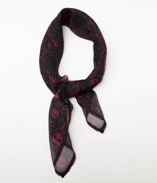 Tim Burton's The Nightmare Before Christmas by Unique Vintage Eggplant Jack Skellington Hair Scarf