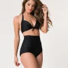 Unique Vintage All Black Monroe High Waist Bikini Bottom