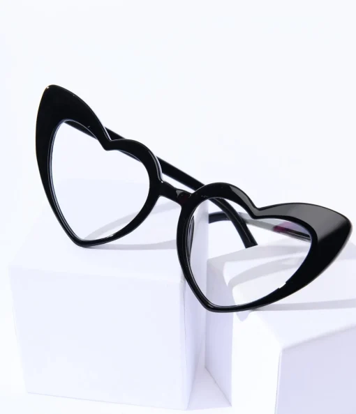 Unique Vintage Black Heart Glasses