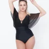 Unique Vintage Black Mesh Sleeved Torrey Swimsuit