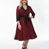 Unique Vintage Burgundy & Black Swing Coat