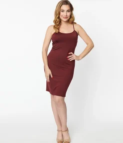 Unique Vintage Burgundy Long Slip