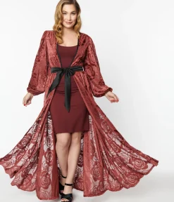 Unique Vintage Burgundy Long Slip