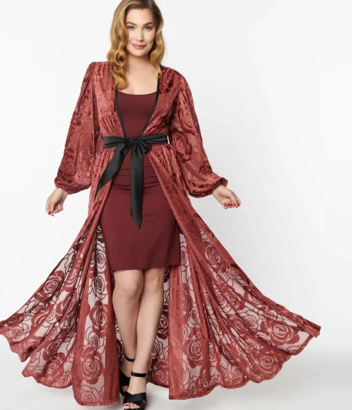 Unique Vintage Burgundy Long Slip