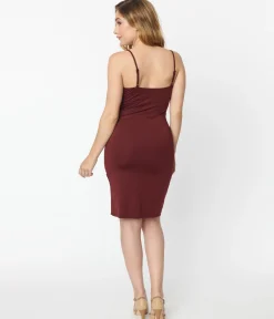 Unique Vintage Burgundy Long Slip