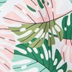 Unique Vintage Green & Pink Monstera Leaf Solana Tankini Swim Top