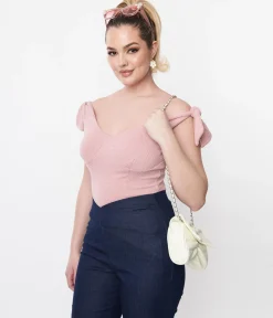 Unique Vintage Mauve Pink Texture Violet Top