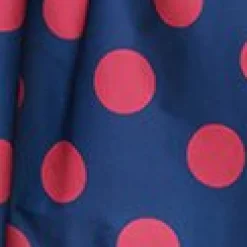 Unique Vintage Navy & Berry Polka Dot Gellar Swing Skirt