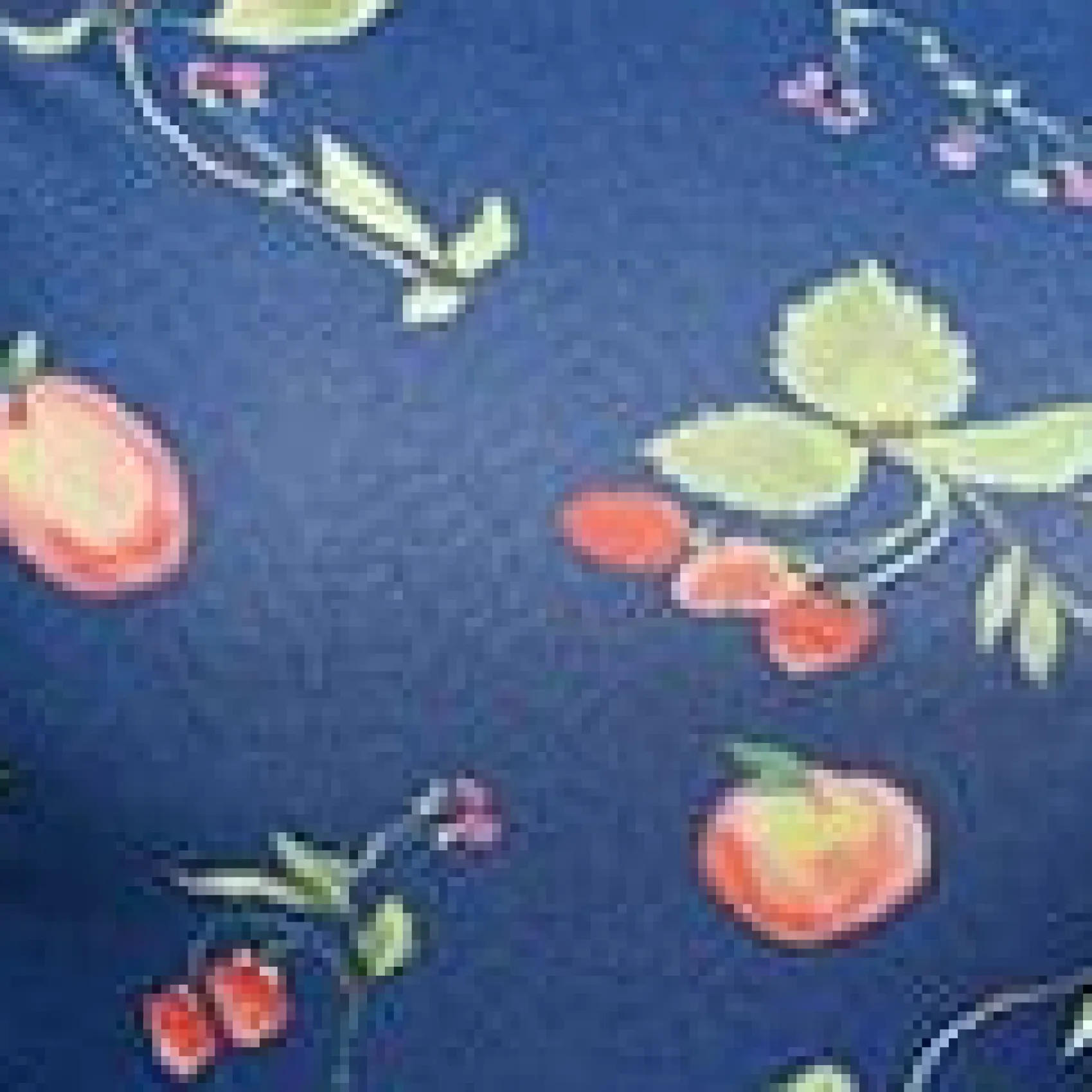 Unique Vintage Navy & Orchard Print Off Shoulder Flare Dress