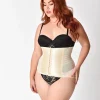 Unique Vintage Plus Size 1950s Beige Stretch Waist Cincher
